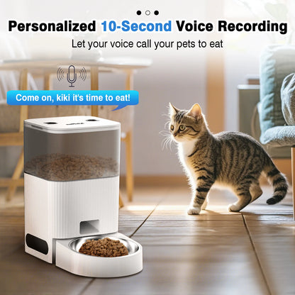 Automatic Pet Feeder with APP Control – 4L Smart Cat & Dog Food Dispenser with Timer & Voice Recording