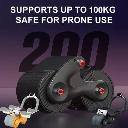 2-Wheel Ab Roller with Elbow Support & Auto Rebound – Core Workout Trainer with Counter Display