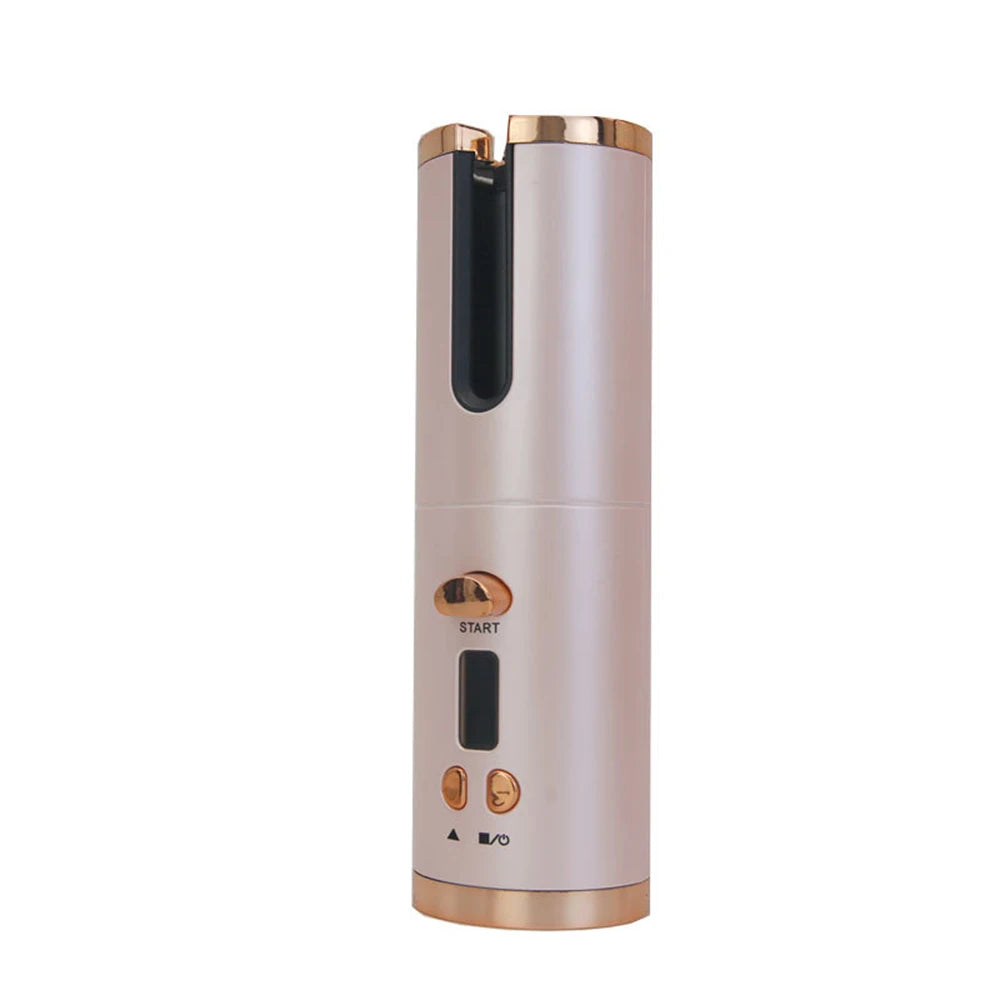 Automatic Hair Curler – Portable Cordless Rechargeable Auto Curling Iron with Digital Temperature Control