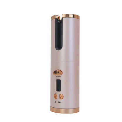 Automatic Hair Curler – Portable Cordless Rechargeable Auto Curling Iron with Digital Temperature Control