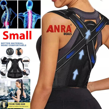 Back Brace Posture Corrector for Women & Men, Adjustable Back Lumbar Support Belt Shoulder Posture Support