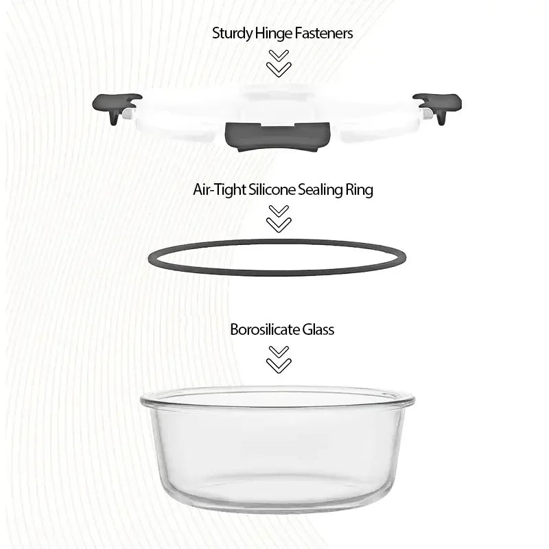 24-Piece Glass Food Storage Containers Set – 12 Glass Bowls with Snap Locking Airtight Lids