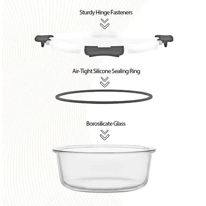 24-Piece Glass Food Storage Containers Set – 12 Glass Bowls with Snap Locking Airtight Lids