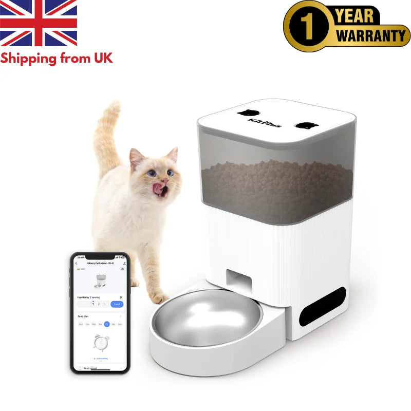 Automatic Pet Feeder with APP Control – 4L Smart Cat & Dog Food Dispenser with Timer & Voice Recording