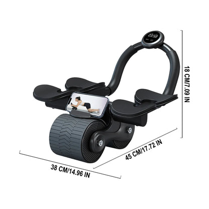 2-Wheel Ab Roller with Elbow Support & Auto Rebound – Core Workout Trainer with Counter Display