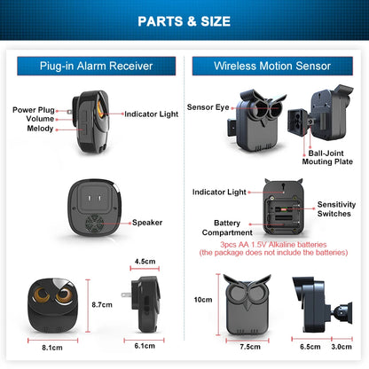 Wireless Driveway Security Alarm – Waterproof PIR Motion Detector System (Up to 800m Range)