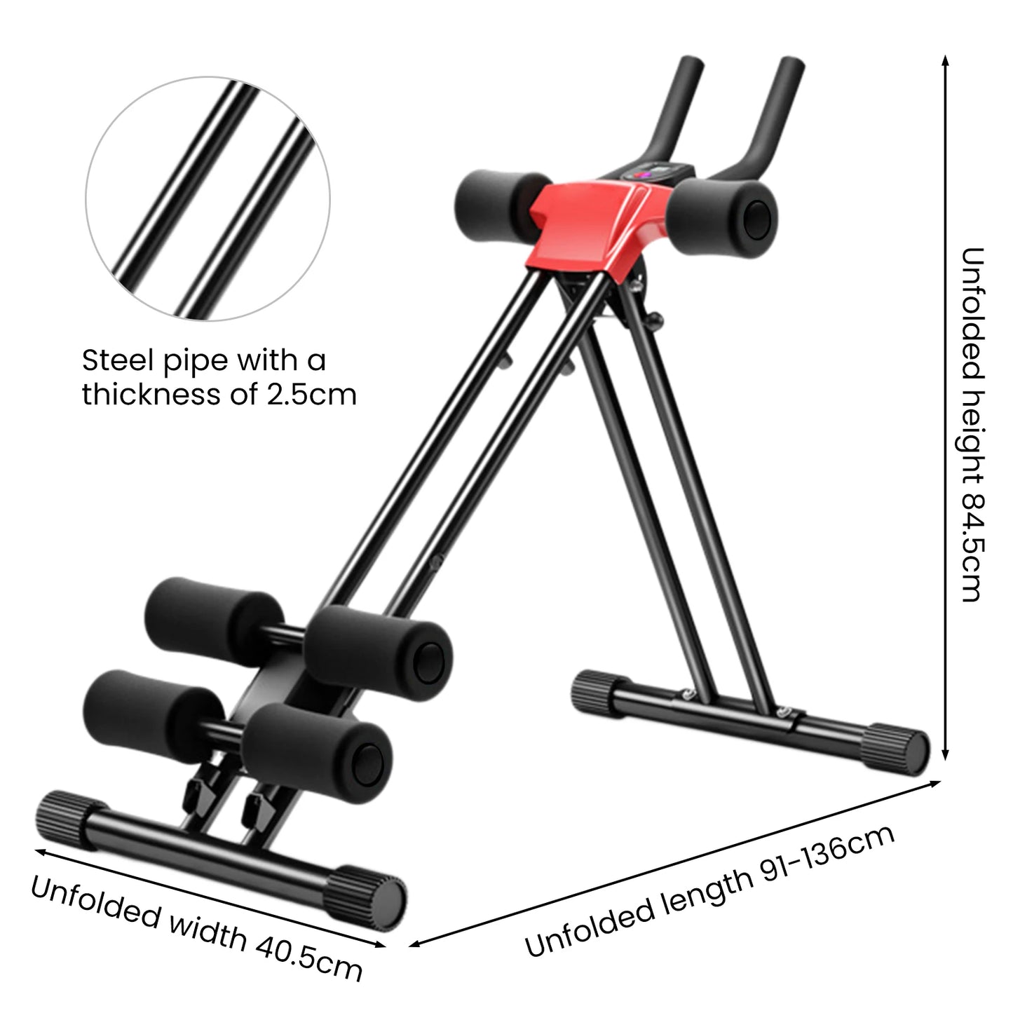 Adjustable Abdominal Muscle Roller – Dual-Track Core Training Machine for Home Gym