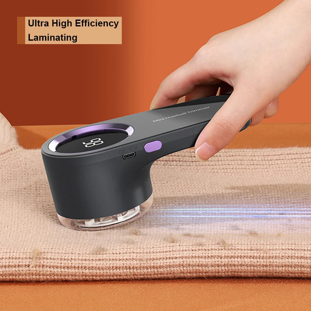 Electric Lint Remover Fabric Shaver – USB Rechargeable Digital Display Sweater & Clothes Fuzz Remover