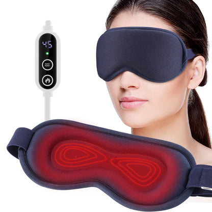Electric Heated Eye Mask with 3 Heat Levels – Hot Compress & Vibration Eye Massager
