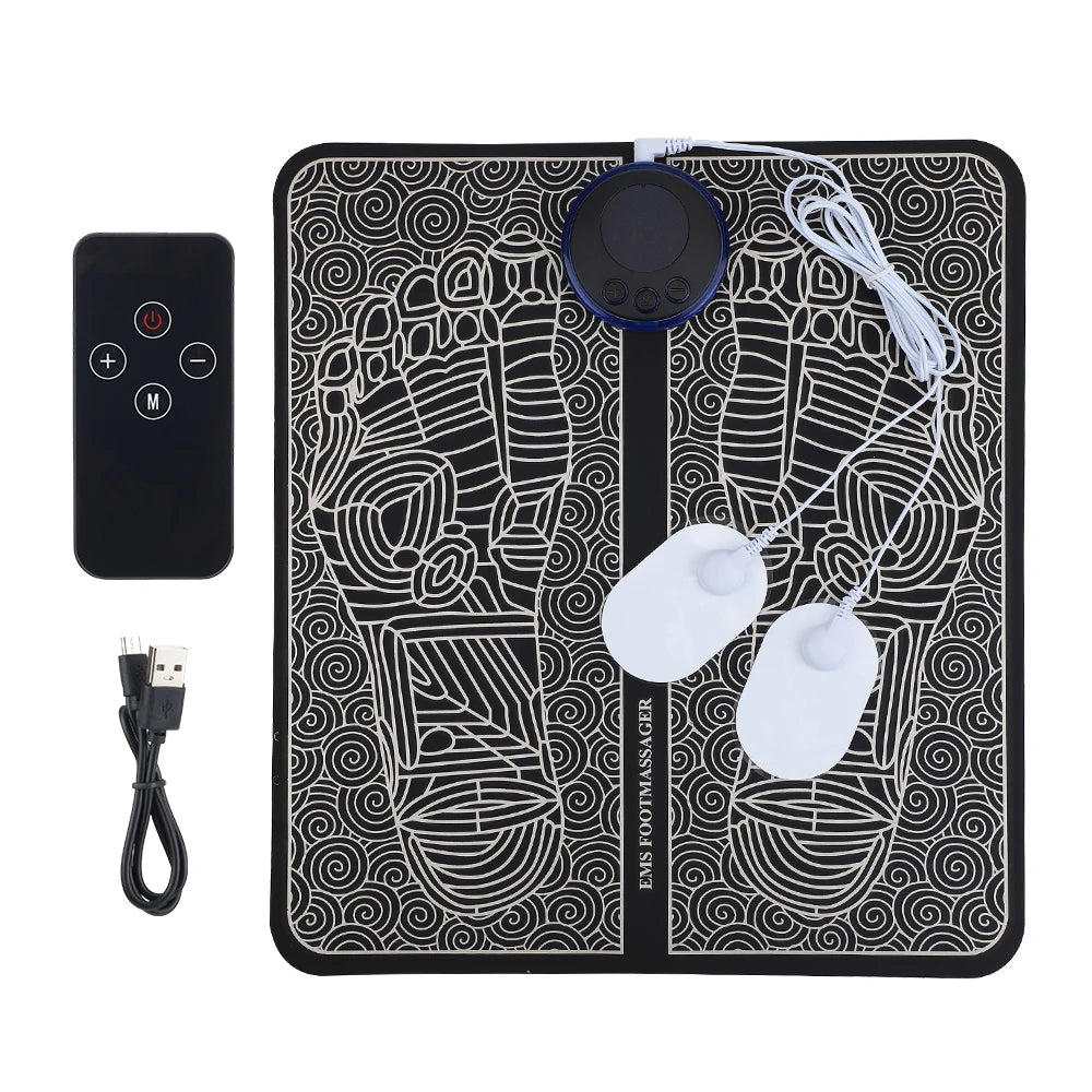 Electric Foot Massager Pad – Portable EMS Muscle Stimulator for Relaxation, Pain Relief & Fitness