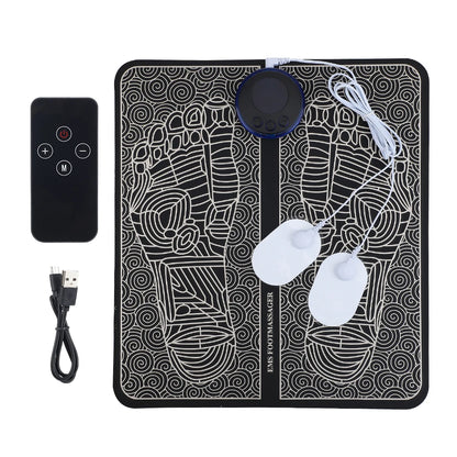 Electric Foot Massager Pad – Portable EMS Muscle Stimulator for Relaxation, Pain Relief & Fitness