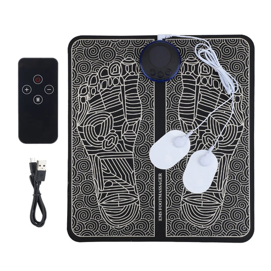 Electric Foot Massager Pad – Portable EMS Muscle Stimulator for Relaxation, Pain Relief & Fitness