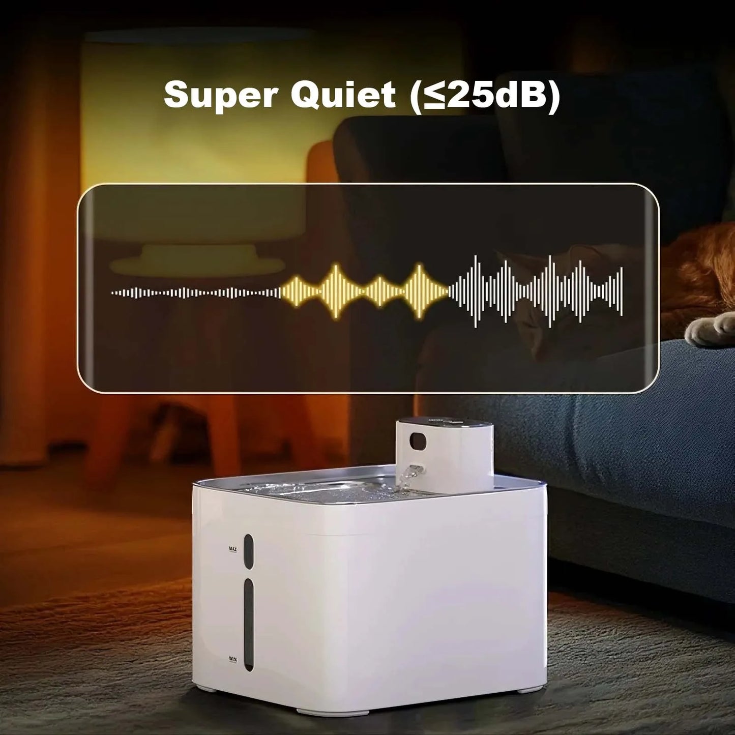 4.2L Stainless Steel Cat Water Fountain – Cordless Rechargeable Pet Water Dispenser with Motion Sensor