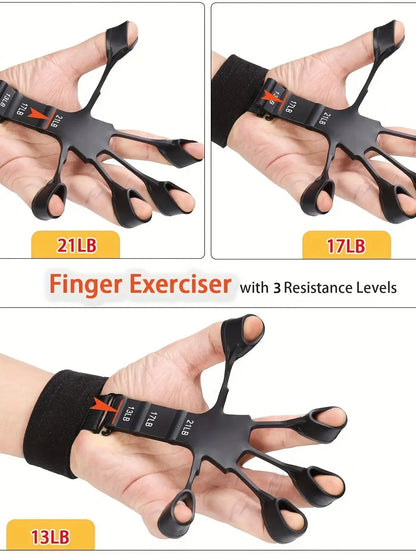 5PCS Hand Grip Strength Trainer Kit – Adjustable Forearm Gripper, Finger Exerciser & Rehab Set for Muscle Building, Injury Recovery & Stress Relief