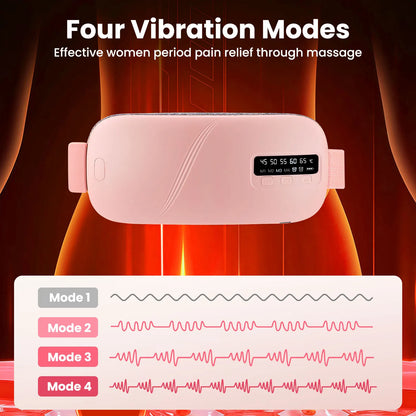 Electric Heating Pad for Menstrual Cramps | Women’s Period Pain Relief Belt with Heat & Vibration | Portable Rechargeable Abdominal Warmer