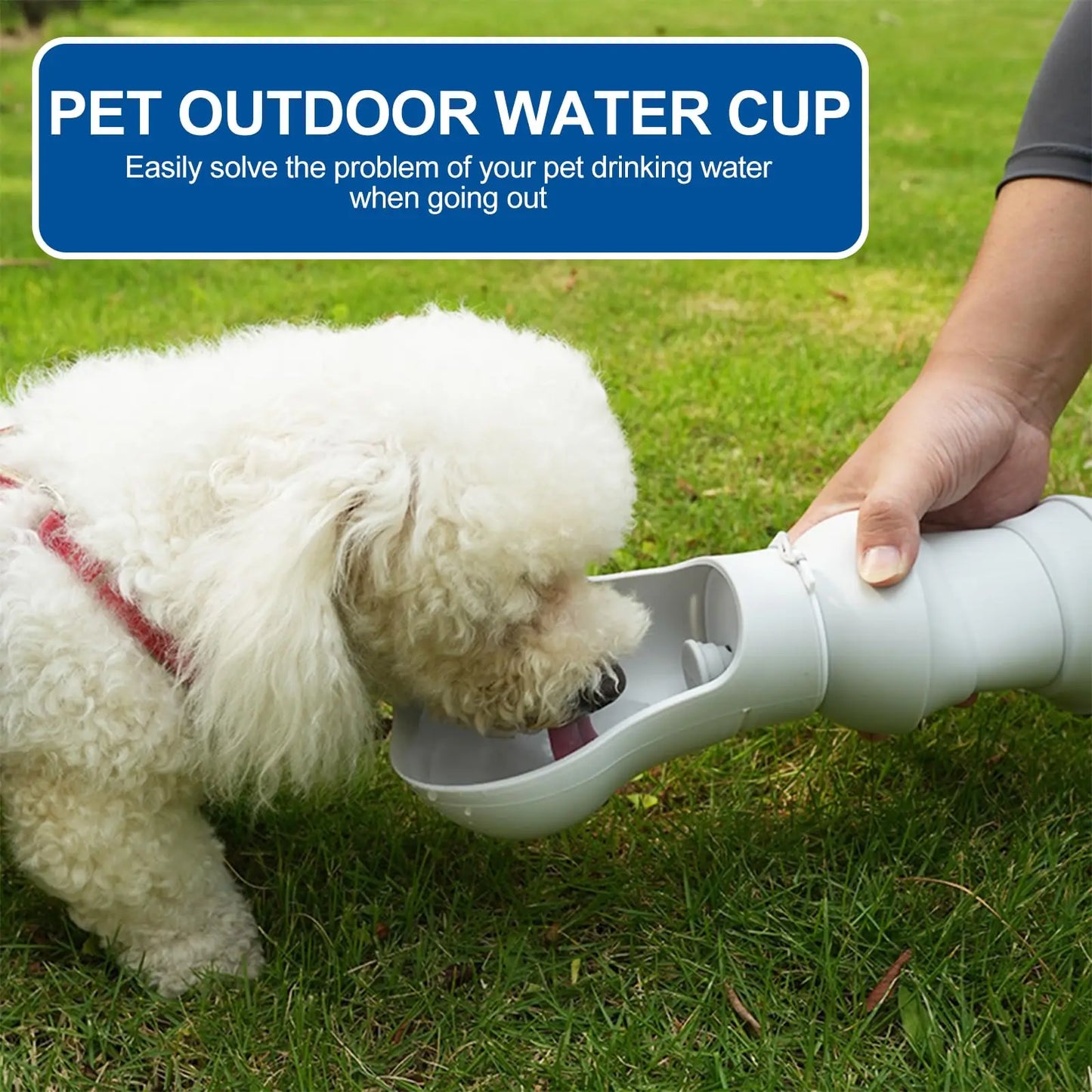 Foldable Dog Water Bottle 550ml – Leak-Proof Portable Travel Water Dispenser for Dogs & Cats