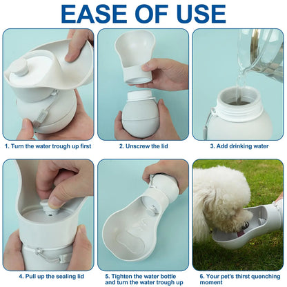 Foldable Dog Water Bottle 550ml – Leak-Proof Portable Travel Water Dispenser for Dogs & Cats