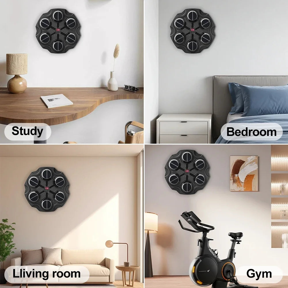 Smart Bluetooth Music Boxing Machine – Wall-Mounted LED Punching Target with Gloves