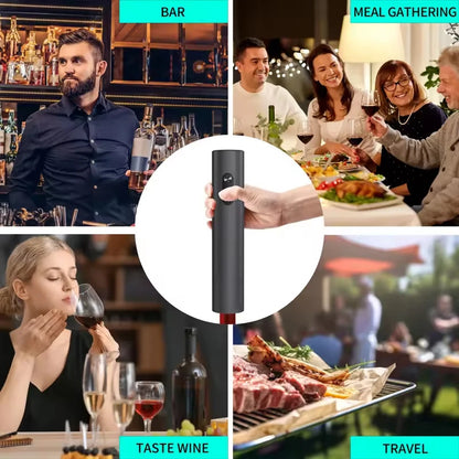 Rechargeable Electric Wine Opener Set – USB-C Corkscrew with Foil Cutter, Pourer & Vacuum Stopper