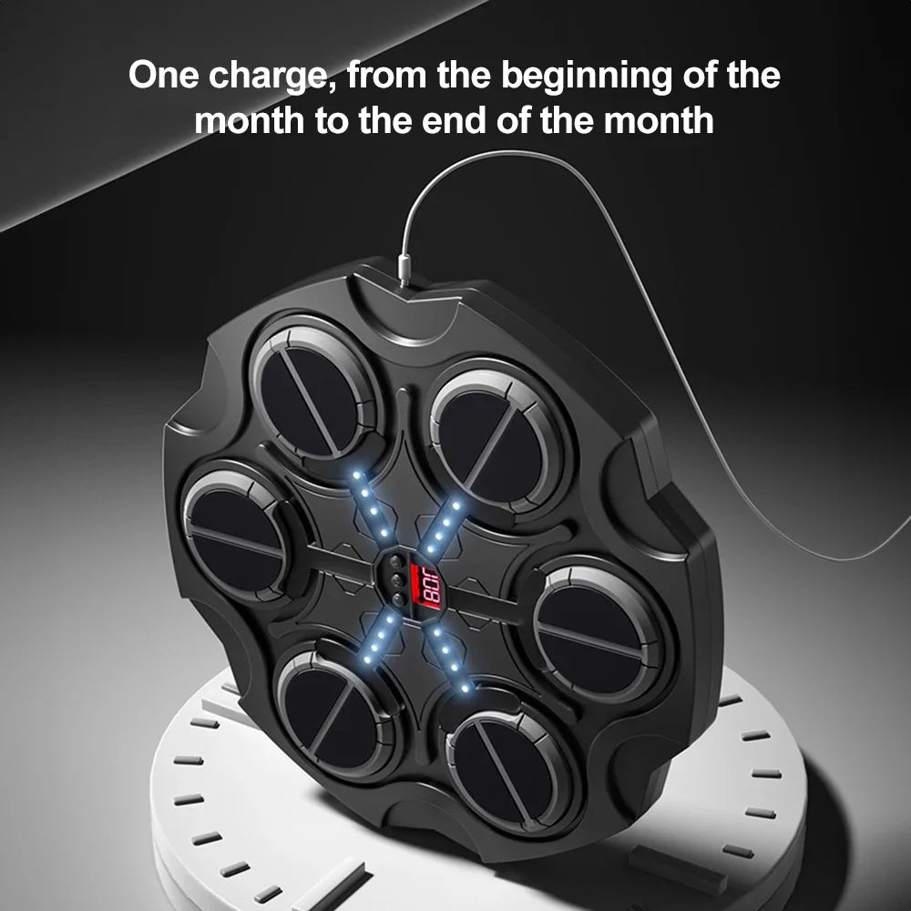 Smart Bluetooth Music Boxing Machine – Wall-Mounted LED Punching Target with Gloves