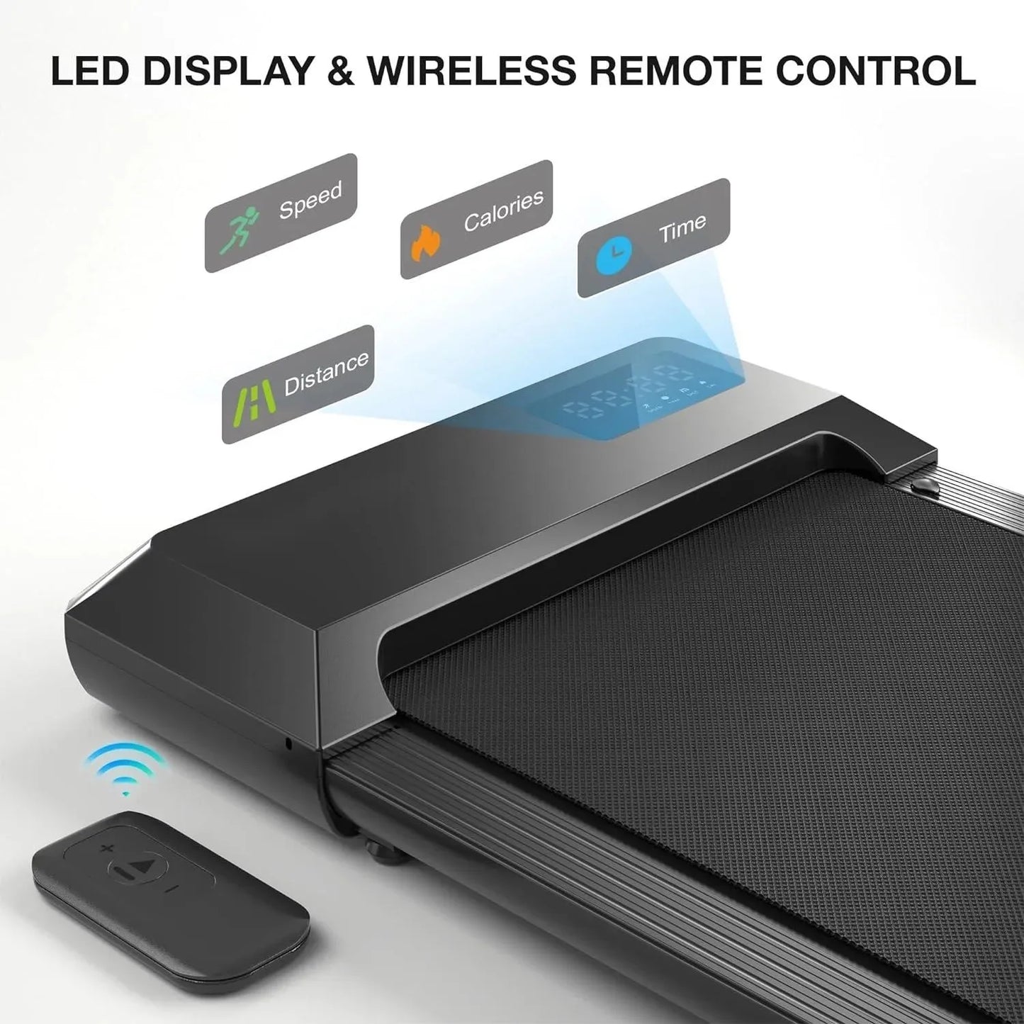 2-in-1 Walking Pad Treadmill – Portable Under Desk Electric Treadmill for Home & Office, 2.5 MPH, 250 lbs Capacity