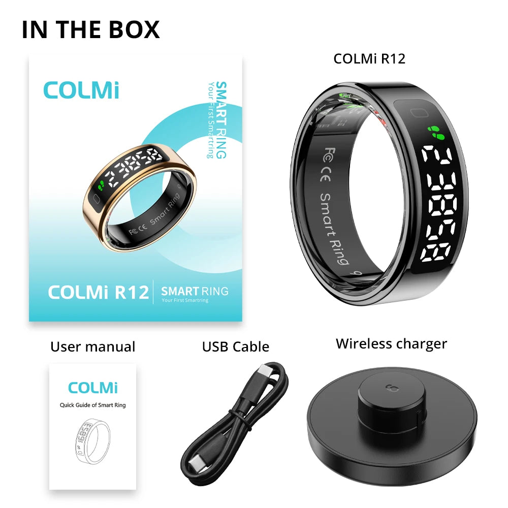 Smart Ring R02 with Charging Case – 39 Days Battery Life | Advanced Health & Fitness Tracker |Fitness Tracker with Heart Rate, Blood Oxygen, Blood Pressure, Sleep Monitoring, Step Counting, IP68 Waterproof