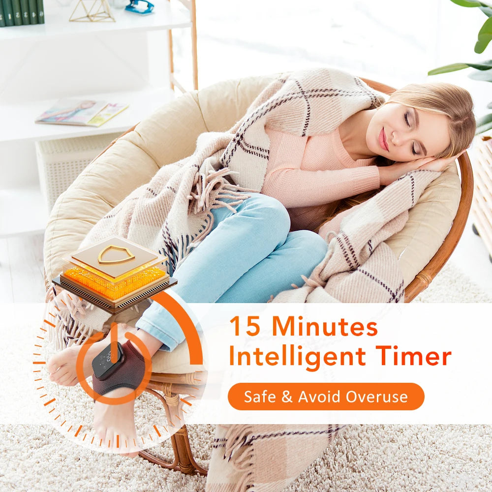 Heating Foot Massager Electric Vibration Relaxation Ankle Massager Warm Ankle Brace Joint Sprain Support Ankle Protection