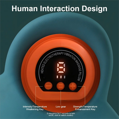 Electric Vibration Massage Pillow with Heat & EMS Pulse – Cervical Neck Support by Razment