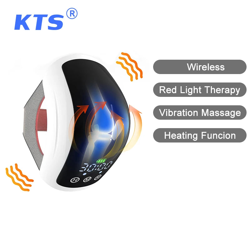 Knee Laser Therapy Device with 70 Diodes – Wireless Knee Massager with Heat & Vibration