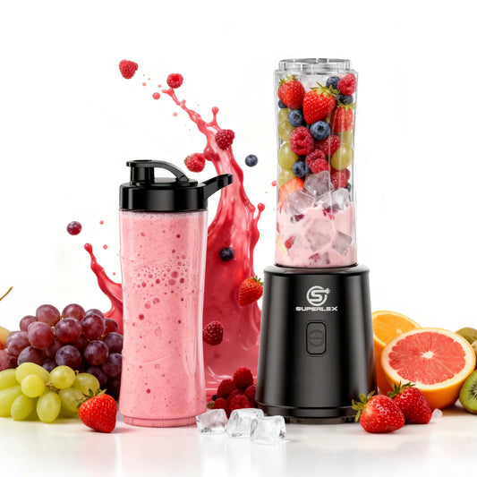 Double Cup 600ML Portable Electric Juicer – 4000mAh Ice Crush Blender with Stainless Steel Blades