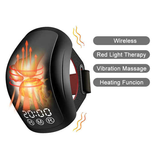 Knee Laser Therapy Device with 70 Diodes – Wireless Knee Massager with Heat & Vibration