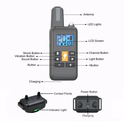 Electric Dog Training Collar with Remote – 4 Training Modes (Beep, Vibration & Static) Waterproof & Rechargeable