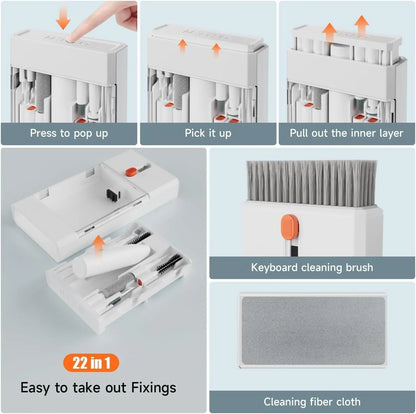 22-in-1 Electronics Cleaning Kit – Multi-Tool Set for Phone, Earbuds, Keyboard & Screens