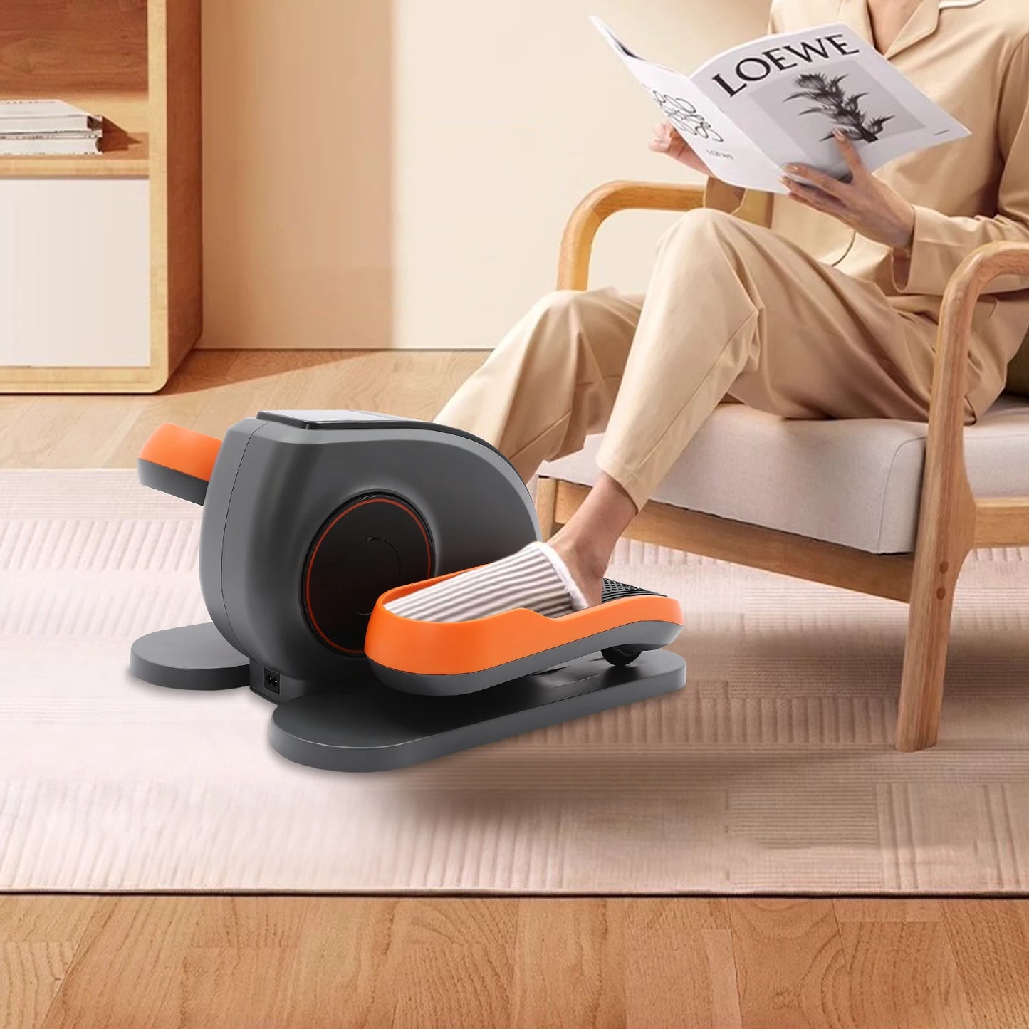 Under Desk Elliptical Machine with Remote Control – Mini Electric Leg Exerciser, Compact Seated Pedal Trainer for Home Office & Seniors