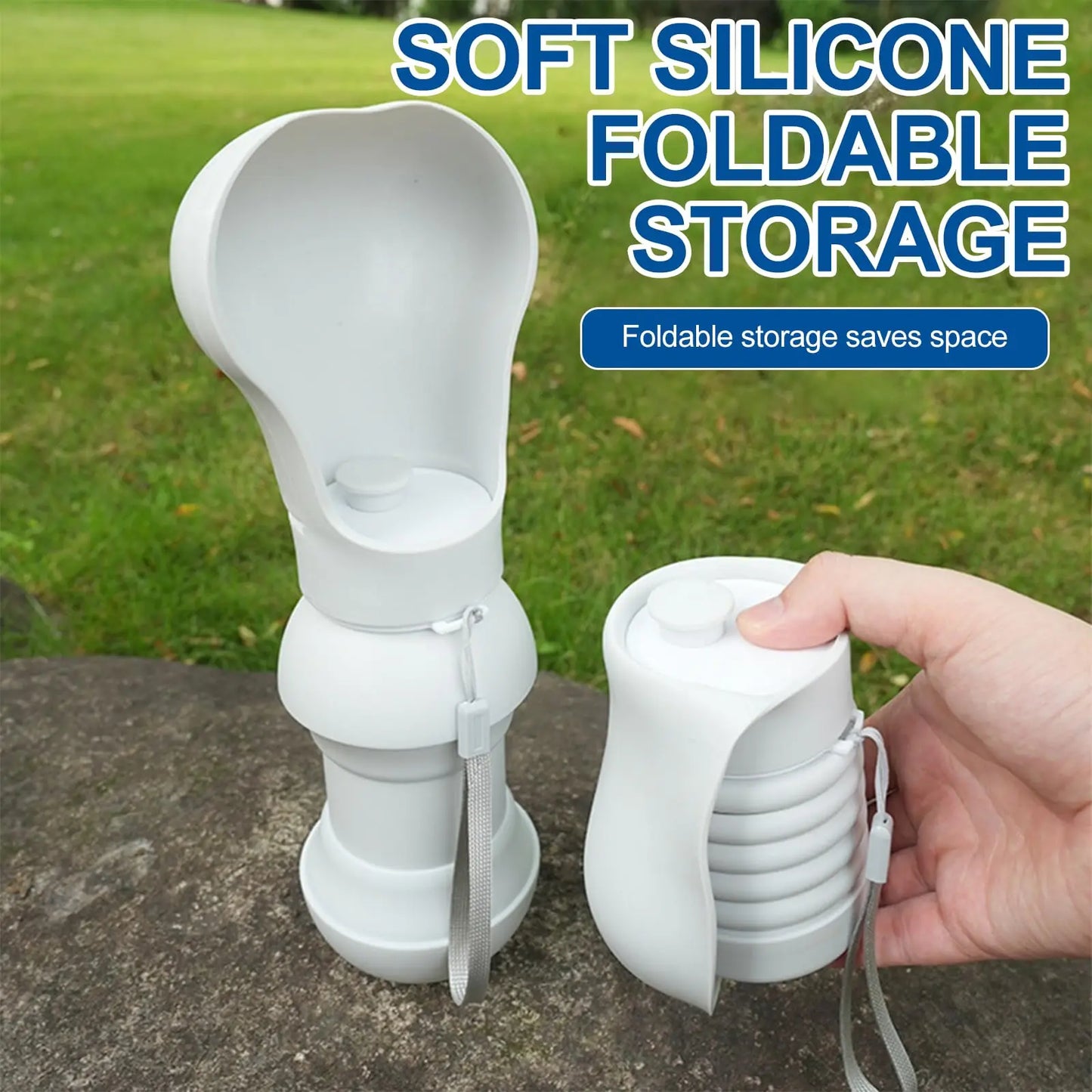 Foldable Dog Water Bottle 550ml – Leak-Proof Portable Travel Water Dispenser for Dogs & Cats