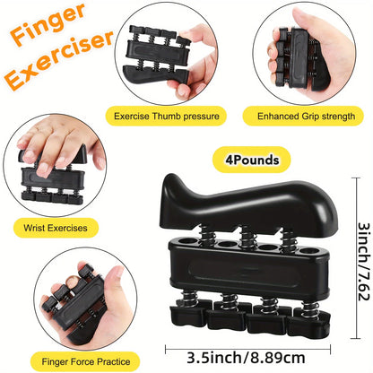 5PCS Hand Grip Strength Trainer Kit – Adjustable Forearm Gripper, Finger Exerciser & Rehab Set for Muscle Building, Injury Recovery & Stress Relief