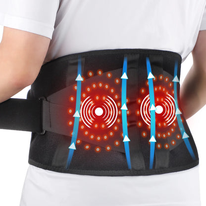 Electric Heating Waist Massager Belt with Vibration & Adjustable Heat – Lumbar Support Brace