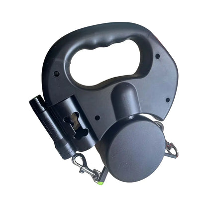 Double Headed Retractable Dog Leash with LED Light – 3m Dual Traction Rope for Small & Medium Dogs