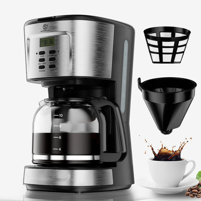 900W Electric Drip Coffee Maker 1.5L – Semi-Automatic American Style Coffee Machine with LCD Display