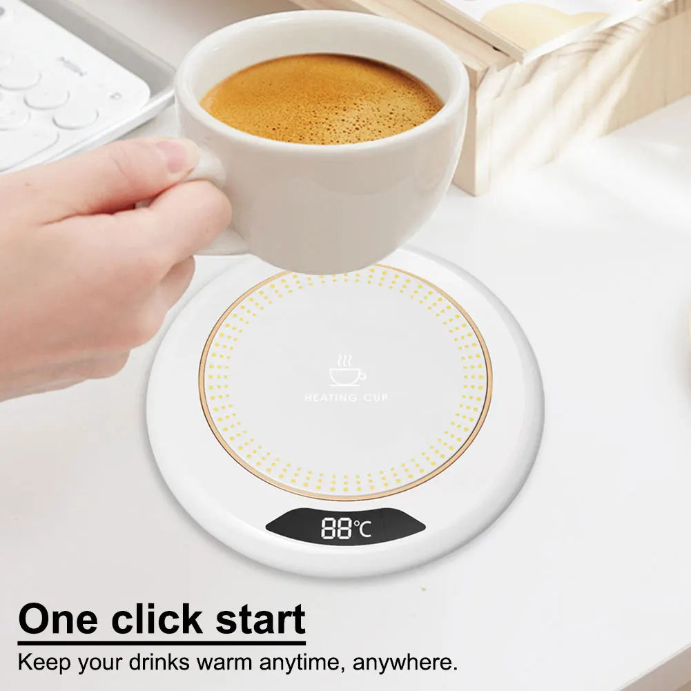 USB Smart Cup Warmer with 3 Temperature Settings – Electric Coffee & Beverage Warmer Plate