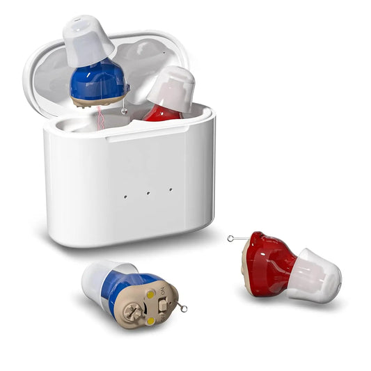 Invisible & Rechargeable Digital Hearing Aids for Seniors - Wireless Sound Amplifiers with Noise Reduction