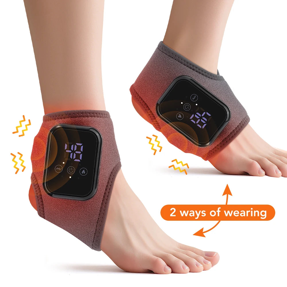 Heating Foot Massager Electric Vibration Relaxation Ankle Massager Warm Ankle Brace Joint Sprain Support Ankle Protection