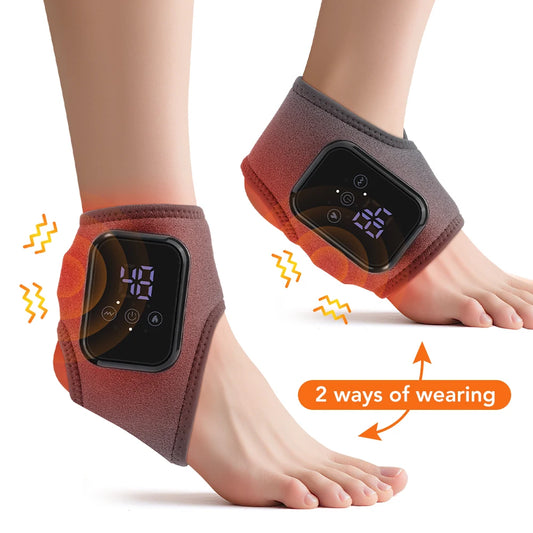 Heating Foot Massager Electric Vibration Relaxation Ankle Massager Warm Ankle Brace Joint Sprain Support Ankle Protection