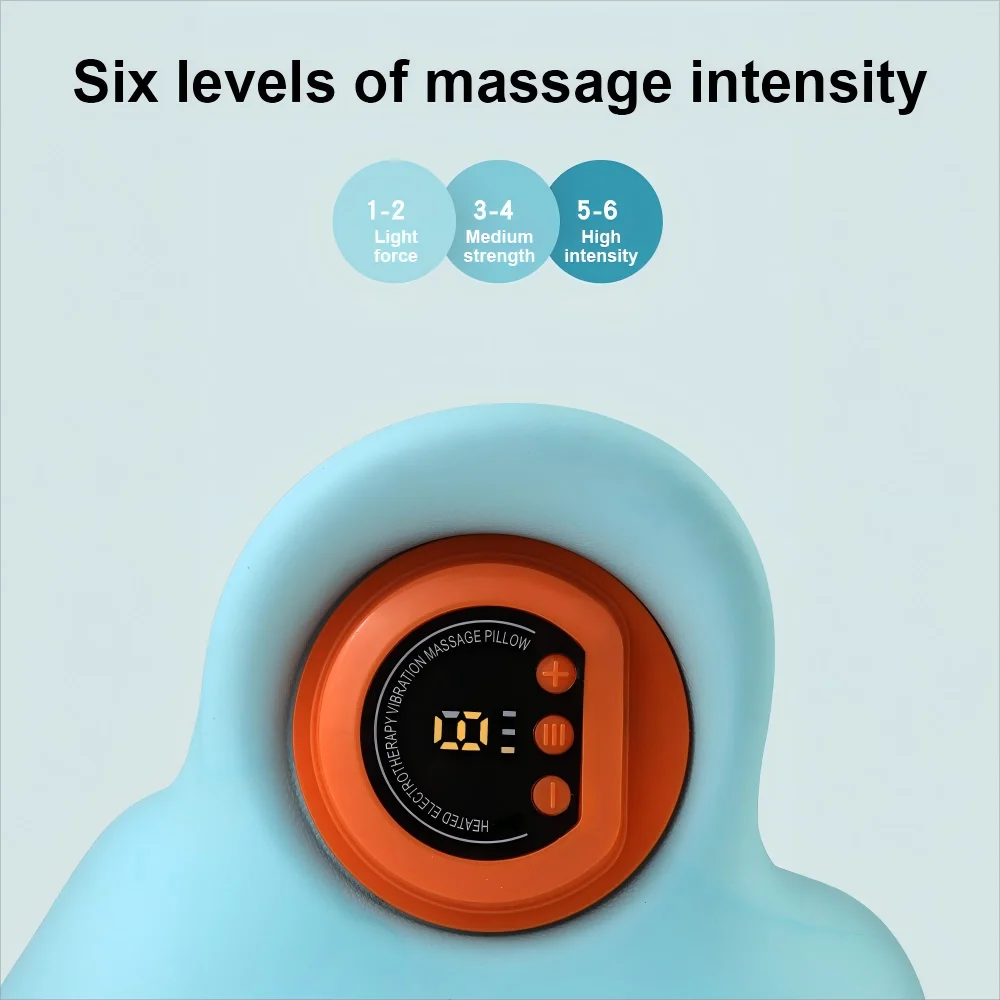 Electric Vibration Massage Pillow with Heat & EMS Pulse – Cervical Neck Support by Razment