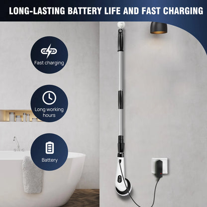 Cordless Electric Spin Scrubber 10-in-1 – Multifunctional Rotary Cleaning Brush for Kitchen & Bathroom
