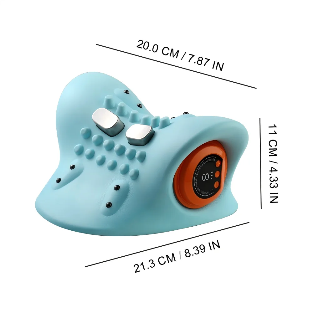 Electric Vibration Massage Pillow with Heat & EMS Pulse – Cervical Neck Support by Razment