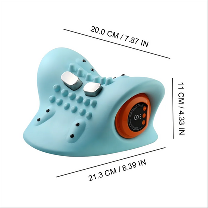 Electric Vibration Massage Pillow with Heat & EMS Pulse – Cervical Neck Support by Razment