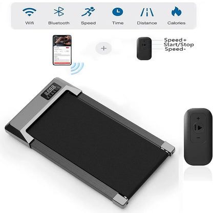 2-in-1 Walking Pad Treadmill – Portable Under Desk Electric Treadmill for Home & Office, 2.5 MPH, 250 lbs Capacity