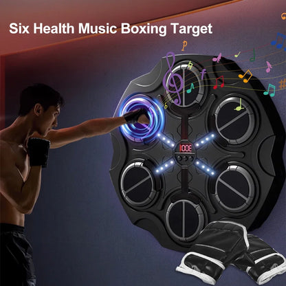 Smart Bluetooth Music Boxing Machine – Wall-Mounted LED Punching Target with Gloves