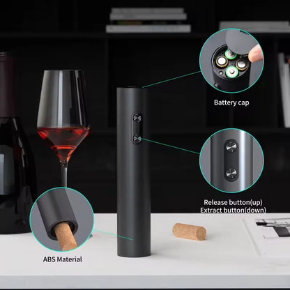 Rechargeable Electric Wine Opener Set – USB-C Corkscrew with Foil Cutter, Pourer & Vacuum Stopper